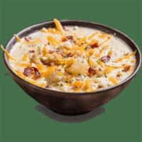 Bacon Baked Potato Soup  · Topped with crispy, thick-cut bacon and shredded cheddar cheese.