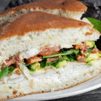 Willow Creek Sandwich · 16 SERVINGS.. Smoked turkey, bacon, avocado, tomatoes, spinach, mayo & mozzarella cheese. Se...