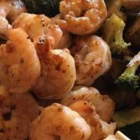 Hibachi Shrimp · Jumbo shrimp grilled in our house teriyaki sauce or garlic butter with fresh squeezed lemon ...