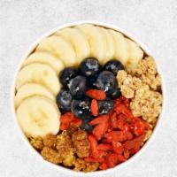 Plantiful Bowl · Energy and Focus:



Base: Acai, Banana, Strawberry

Toppings: Hemp Granola, Banana, Blueber...