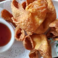Crab Rangoon · 5 pieces. Cream cheese with imitate crab meat, scallion, ginger served with sweet and sour s...