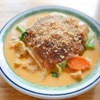 Peanut Curry (24Oz) · Red curry paste in coconut milk, eggplants, bamboo shoots, basil, bell peppers, broccoli, ca...