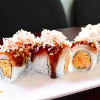 Spicy Crab Sushi Roll · Spicy. Crab and cucumber in spicy sauce.