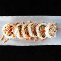 Yummy Roll (Whole Roll) · Deep-fried shrimp, crab salad, and avocado.
Topped with spicy mayo sauce and flying fish egg...