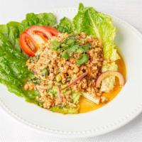 Chicken Lettuce Wrap · Larb gai that chicken salad. Serve with fresh lettuce.