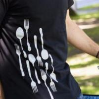 Spooning Leads To Forking Silver/Black Unisex T-Shirt · Black Anvil 4.5 oz. 100% cotton t-shirt with an off-center silver spoons and forks imprinted...