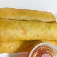 Egg Roll (3 Pieces) · Crispy outer wrap filled with cabbage, carrots, celery, onion, and clear noodles.