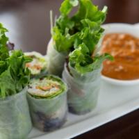 Fresh Rolls · Rice wrapper, vermicelli noodles, mixed salad. Served with peanut sauce.