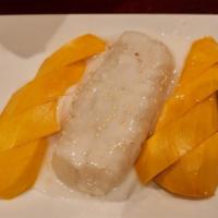 Mango Sticky Rice · Sticky rice with fresh mango and coconut milk