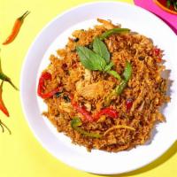 Wham! Spicy Fried Rice · Spicy Fried Rice X Your Choice of Protein X Egg/Basil/Carrots//Onions/Bell Peppers