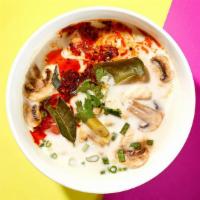 Wild Tom Kha Soup · Tasty Coconut Soup X Your Choice of Protein X Cilantro/Mushrooms