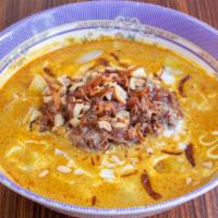 Massaman Curry With Smoked Lamb Shoulder · CONTAINS PEANUTS
ALL CURRIES COME WITH ONE JASMINE RICE!!!
Roasted lamb shoulder, peanuts, p...