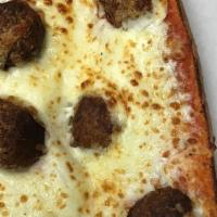 Meatball Sub · Meatballs, pizza sauce and mozzarella