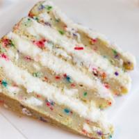 Birthday Cake Slice · A slice of our birthday cake cookie cake!
