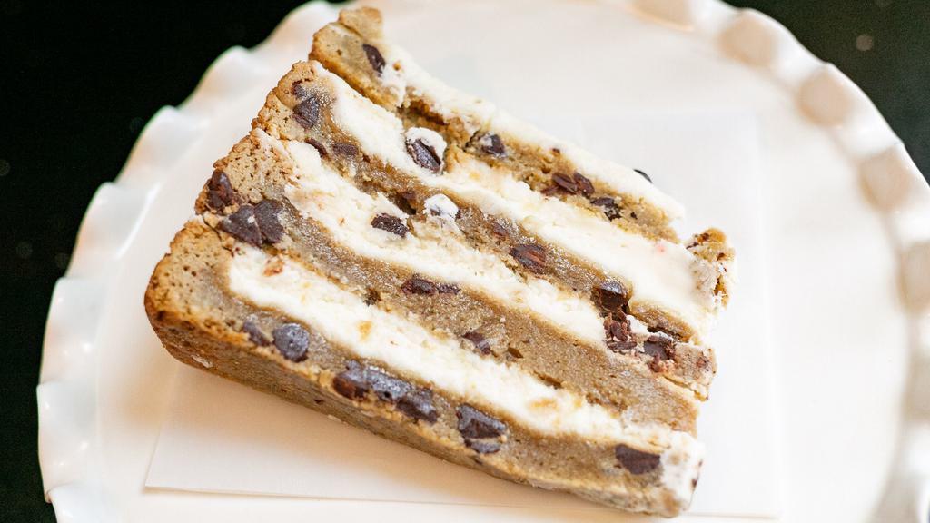 Chocolate Chip Slice · A slice of our chocolate chip cookie cake!