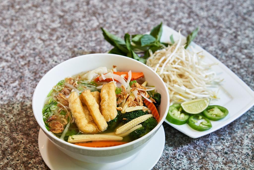 P 9 - Phở Chay / Vegan Pho · vegan broth pho with vegetable and tofu