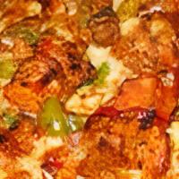 Butter Chicken Pizza - 15'' - Large · Chicken marinated in special butter curry sauce, onions, green peppers, tomatoes, and mozzar...