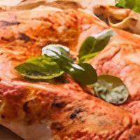 Santorini Calzone - Large · Mushrooms, red onions, green bell peppers, and tomatoes