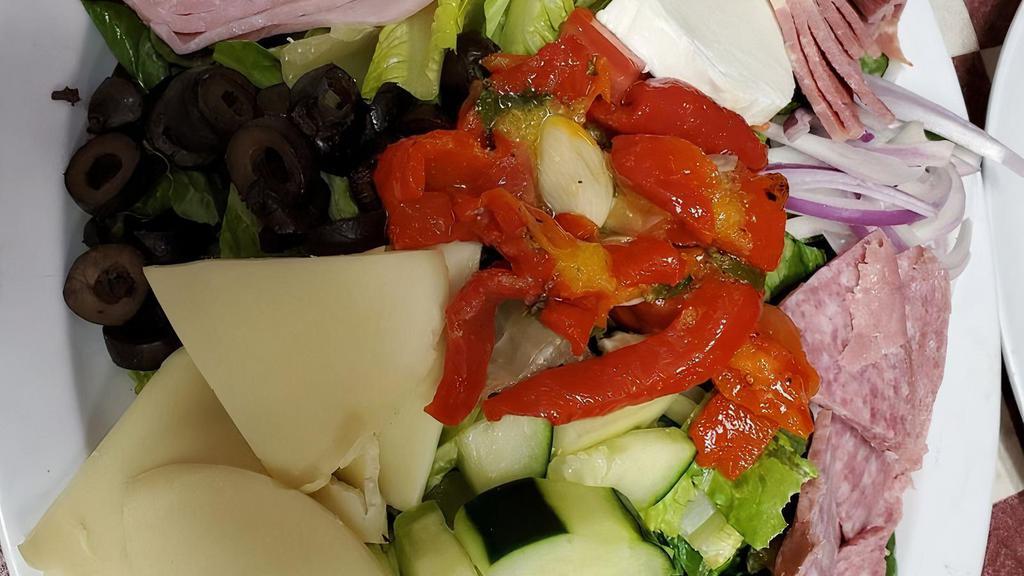 Antipasto Salad · Everything the Garden Salad offers plus more! Ham, Salami, Capicolla, Provolone, Fresh Mozzarella.