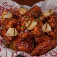 Red'S Bold Boneless Wings · Tender and crunchy—all-white chicken breast covered in your choice of sauce: Buzz sauce, Ban...