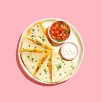 Carnitas Quesadilla · Carnitas and melted cheese on a flour tortilla with a side of salsa.