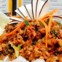 Lettuce Wraps  · Ground chicken seasoned with special sauce, onions, carrots, Mushroom and on top of crispy n...