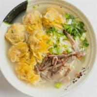 Pork Wonton Noodle Soup · Hand-wrapped pork and shrimp wontons with handmade egg noodles in our chicken miso broth. To...