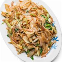 Vegetables Chow Fen · Mix vegetables stir fry with handmade flat noodles.