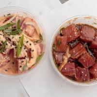 Poke Shoyu* · This Poke is mixed with a our own Poke Shoyu Blend, yellow onion, green onion, and toasted  ...