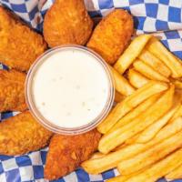 Jalapeno Cheese Poppers · Breaded and deep fried jalapeno peppers stuffed with cheddar cheese.  Served with fries and ...