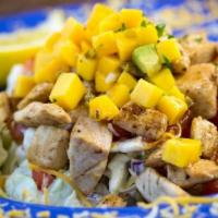 Taco Mountain · Choice of fish, steak, chicken, shrimp (+$1.00) or veggie patty. Served with all the taco fi...