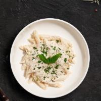 Alfredo De Lucca Pasta (Penne) · Penne pasta cooked al dente with chicken tossed in creamy white sauce topped aged parmesan. ...