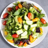 Vegas Pastabilities Signature Salad · Fresh lettuce, baby Greens, tomatoes, onions, cucumber, mushrooms, avocado, crispy tortilla ...