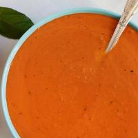 Tomato Orange Soup · (vegetarian, wheat-free) The Elephants Delicatessen classic: a creamy dreamy tomato soup wit...