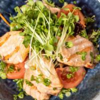 Grilled Wild Salmon Salad · Grilled wild salmon on mixed on micro greens with yuzu ginger dressing. Add more items at an...