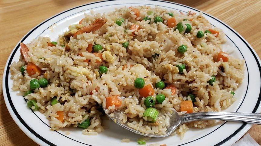 Basil Fried Rice · Jasmine rice wok with egg, bell peppers, onion, basil.