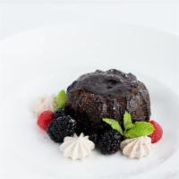 Molten Cake · Moist rich dark chocolate cake with a chocolate ganache center.