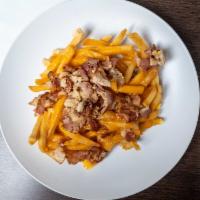 Bacon Cheddar Fries · Topped with grilled bacon & melted cheddar.