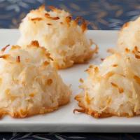 Coconut Macaroon Pack (6 Pc) · A lightly sweet coconut cookie drizzled in dark chocolate. Gluten free.