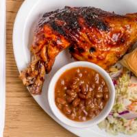 Chicken Meal (Large) · 1/4 chicken, one roll, coleslaw, baked beans, 1/2 corn.

(Utensils & napkins provided ONLY U...