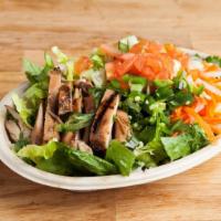 Tofu Salad · All-natural soy garlic tofu Ⓥ, green onion aioli, fish sauce, romaine lettuce