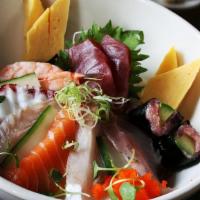 Chirashi Bowl · Assorted fish over the sushi rice.