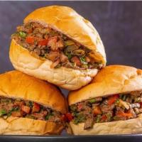 Beef Shawarma (Egyptian Gyro) · Beef with lamb shawarma with tomato  Parsley Onion and Tahini sauce