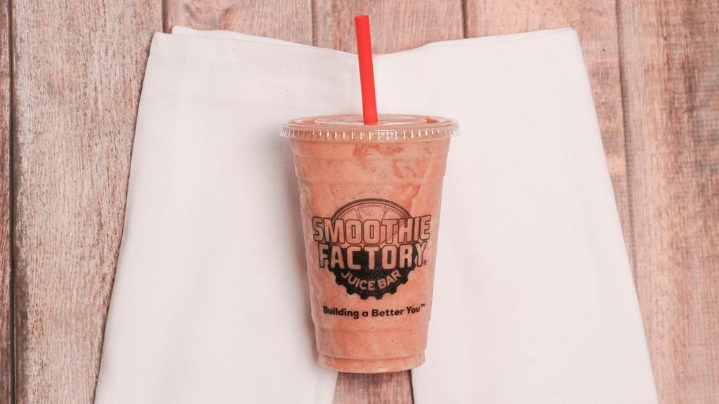Factory Original · Strawberry, pineapple, mango, peach, banana, papaya juice. If you would like to add additional boosts at an additional charge. Our standard recipe for this smoothie does not use any added sweeteners, but please feel free to select a different sweetener.