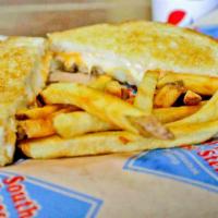 Grilled Cheese · Choice of cheese, grilled white. Includes kids fries, tots or chips and a kids soda.