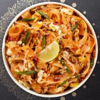 Pad Thai · Stir fried rice noodles with our exclusive sauce, eggs, green onions, peanuts, and bean spro...