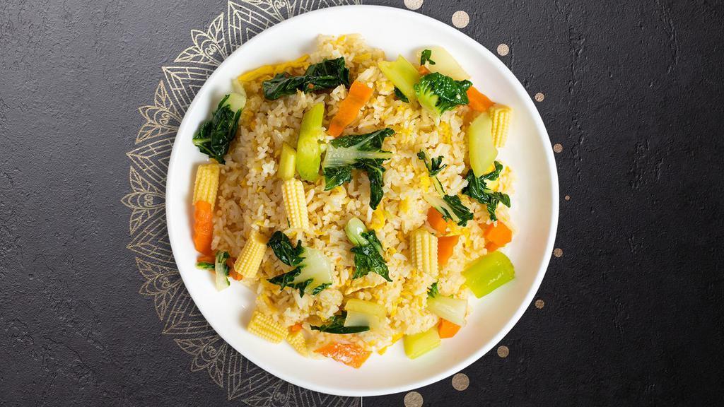 Vegetable Fried Rice · Jasmine rice, egg, mixed vegetables, and onions.