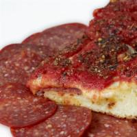 Pepperoni · Original hand-tossed crust baked into a pan with whole-milk mozzarella, 100% beef pepperoni,...
