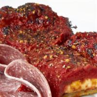Salami · Original hand-tossed crust baked into a pan with whole-milk mozzarella, 100% beef salami, an...