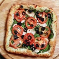 P-Veggie · Our original hand-tossed dough pressed into a square pan. Includes  spinach, tomato, mushroo...